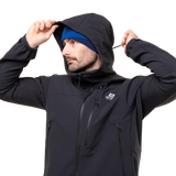 Mountain Equipment Vulcan Men's Jacket in Black - Hood Detail