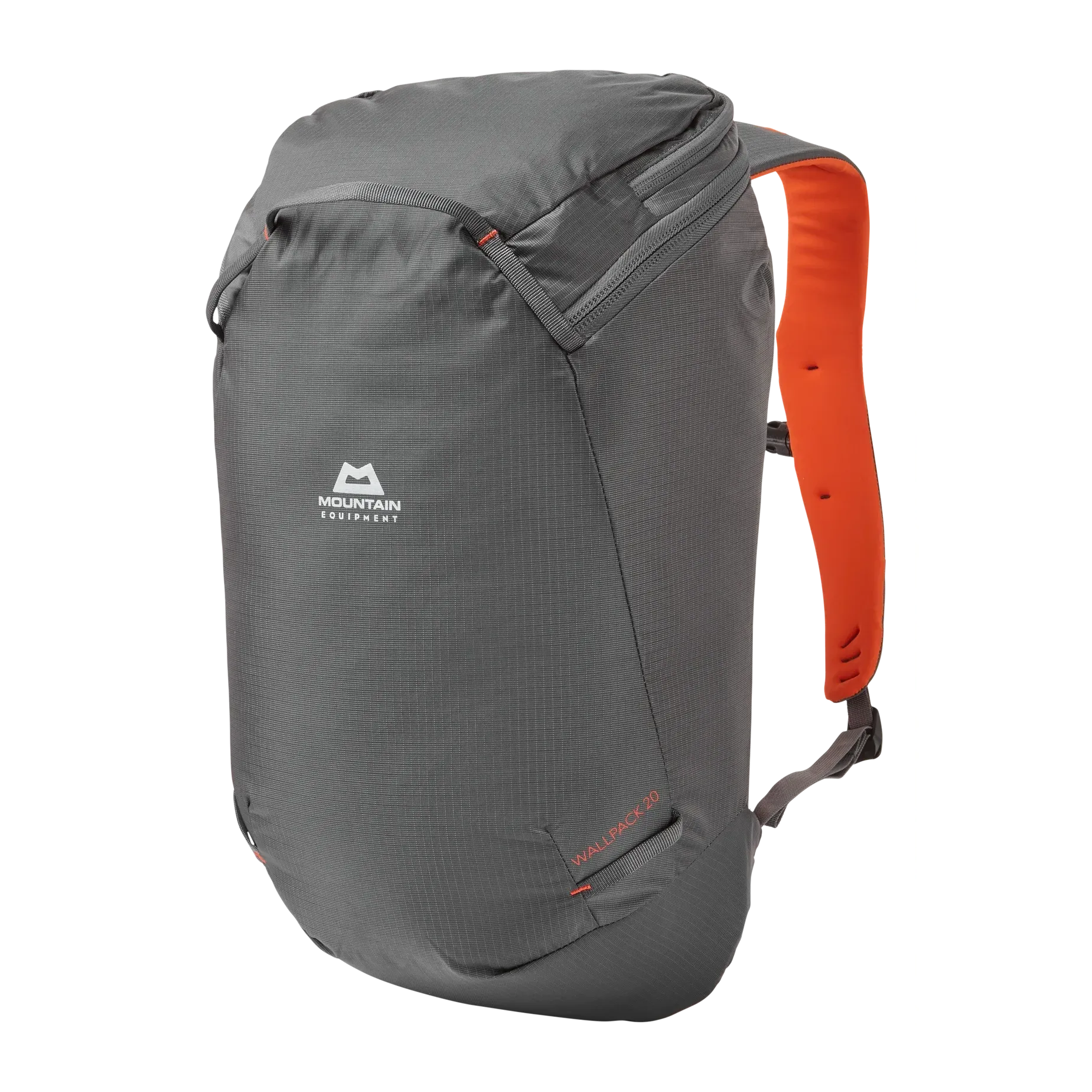 Mountain Equipment Wallpack 20 Backpack in Anvil/Cardinal Orange - Front Angle