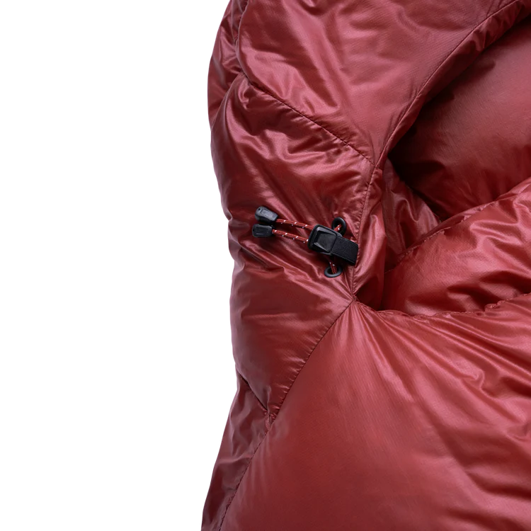 Mountain Equipment Xenith III Sleeping Bag in Merlot - Hood Adjustment