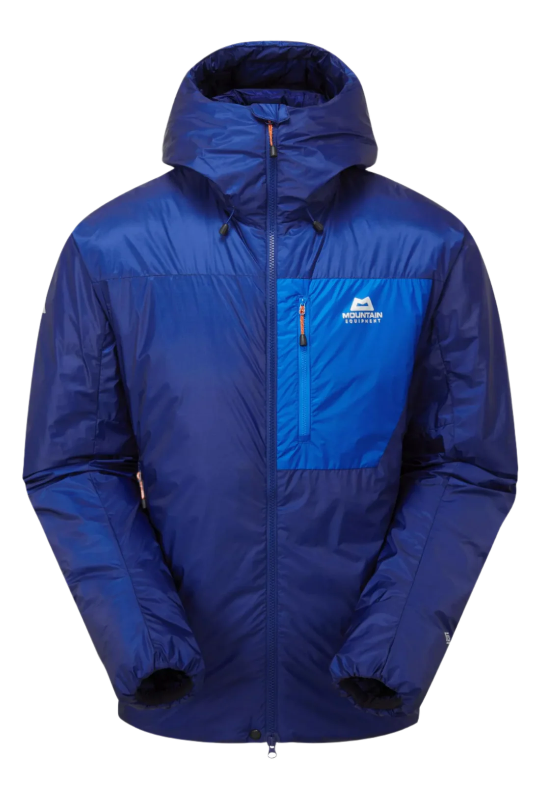 Mountain Equipment Xeros Men's Jacket in Admiral/Atlantic - Flat Lay Front