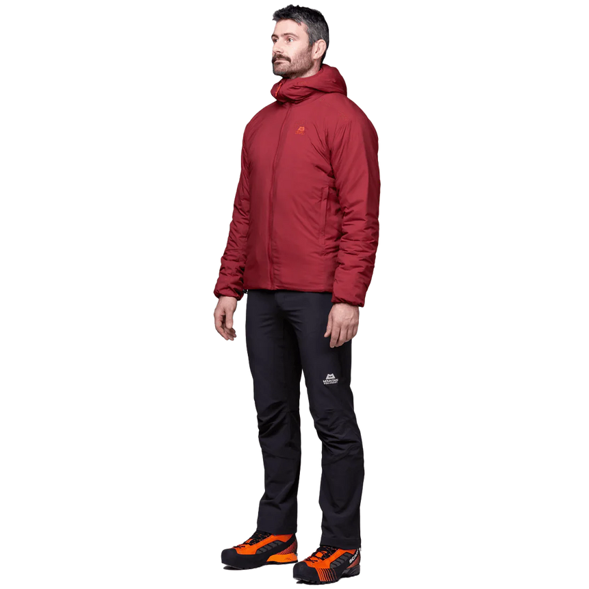 Mountain Equipment Andola Mens Jacket Outdoor Action Merlot- Front Fit on Model