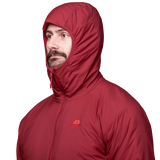 Mountain Equipment Andola Mens Jacket Outdoor Action Merlot- Insulated Mountain Hood
