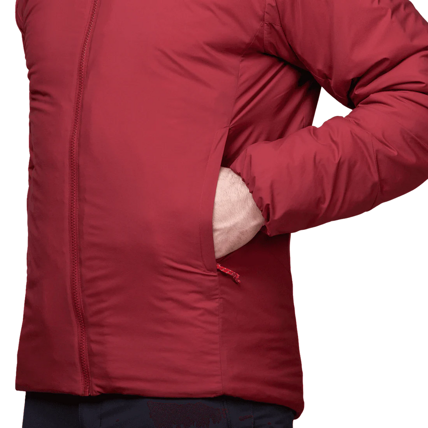 Mountain Equipment Andola Mens Jacket Outdoor Action Merlot- Zipped Handwarmer Pocket