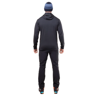 Mountain Equipment Apiro Hooded Men's Jacket Outdoor Action Black- Back Fit on Model