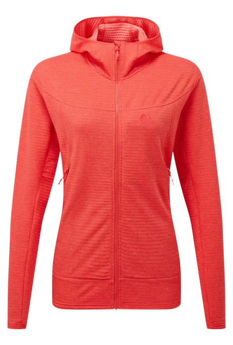 Mountain Equipment Apiro Hooded Women's Jacket Outdoor Action Hibiscus- Front