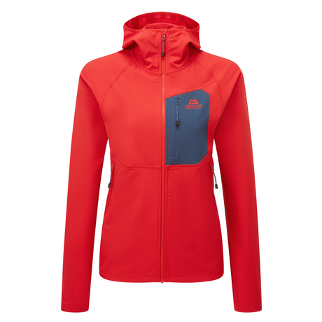 Mountain Equipment Arrow Hooded Women's Jacket Outdoor Action Chili Red/Dusk- Front