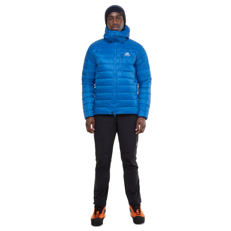 Mountain Equipment Baltoro Men's Jacket Outdoor Action Atlantic Blue- Full Front View