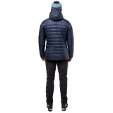 Mountain Equipment Baltoro Women's Jacket Outdoor Action Cosmos- Back Fit on Model