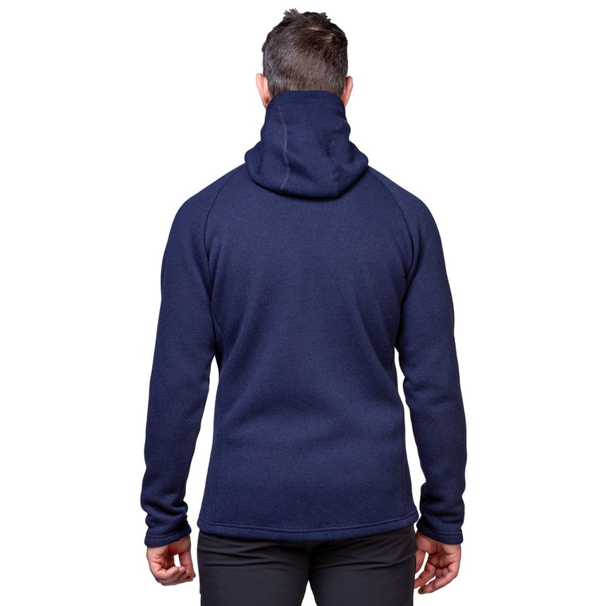 Mountain Equipment Braldu Hooded Men's Jacket Outdoor Action Cosmos- Back Fit on Model