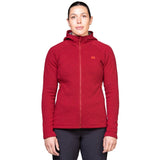 Mountain Equipment Braldu Hooded Women's Jacket Outdoor Action Merlot- Front Fit on Model