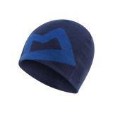 Mountain Equipment Branded Knitted Beanie Outdoor Action Medieval/Lapis Blue- front
