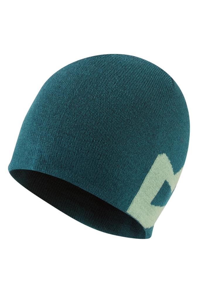 Mountain Equipment Branded Knitted Women's Beanie Outdoor Action Deep Teal/Lichen- front