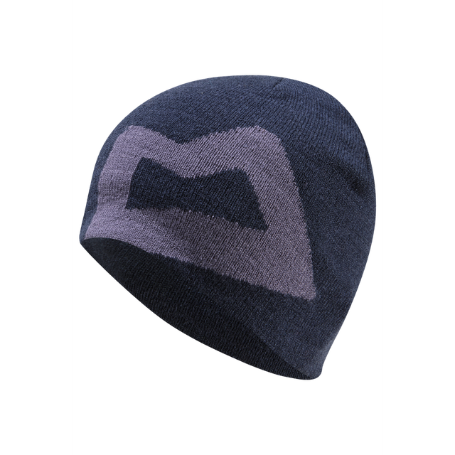 Mountain Equipment Branded Knitted Women's Beanie Outdoor Action Cosmos/Welsh Slate- front