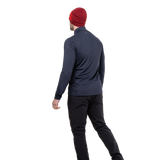 Mountain Equipment Cerrig Men's LS Zip T Outdoor Action Cosmos- Back Fit on Model