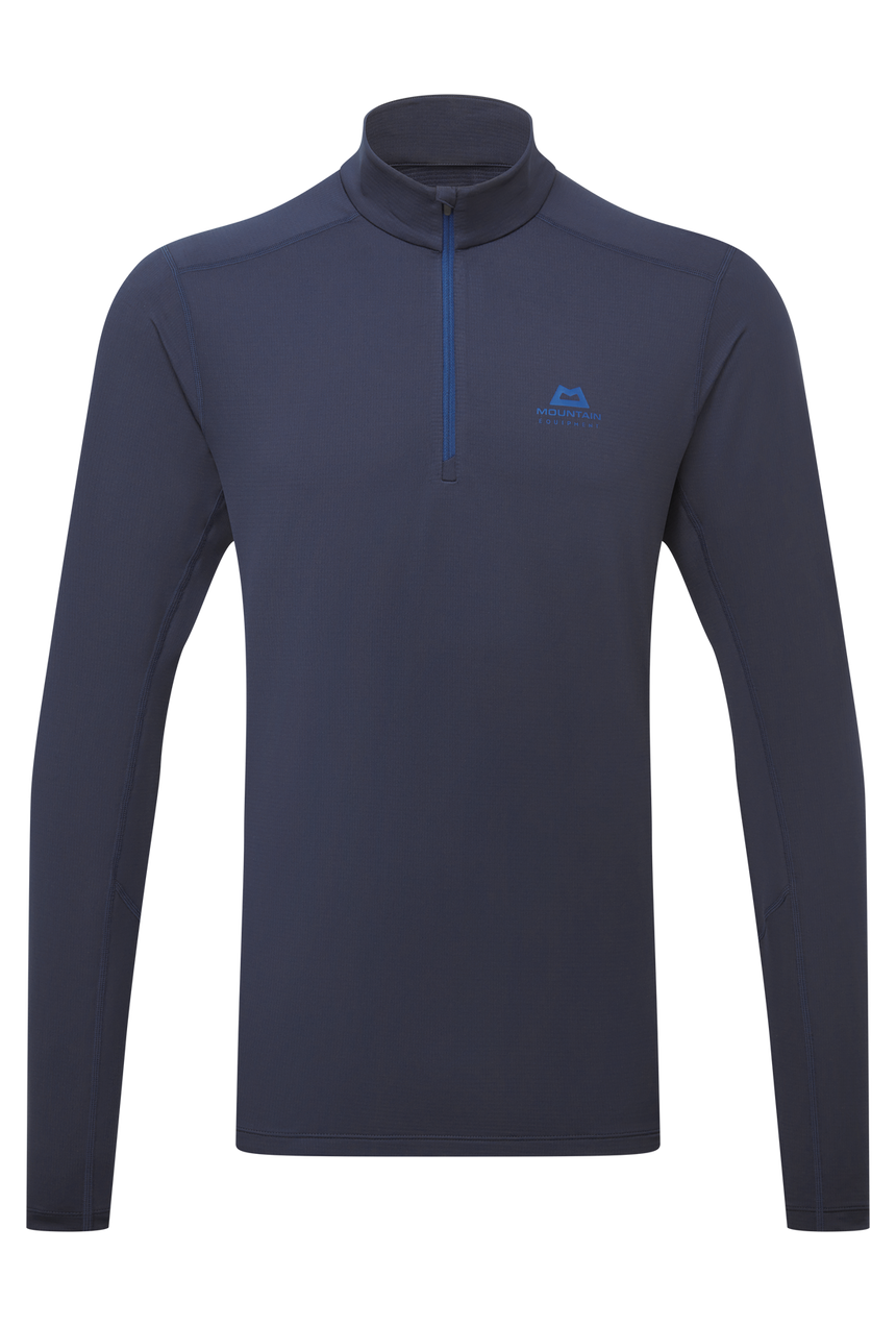 Mountain Equipment Cerrig Men's LS Zip T Outdoor Action Cosmos- Front
