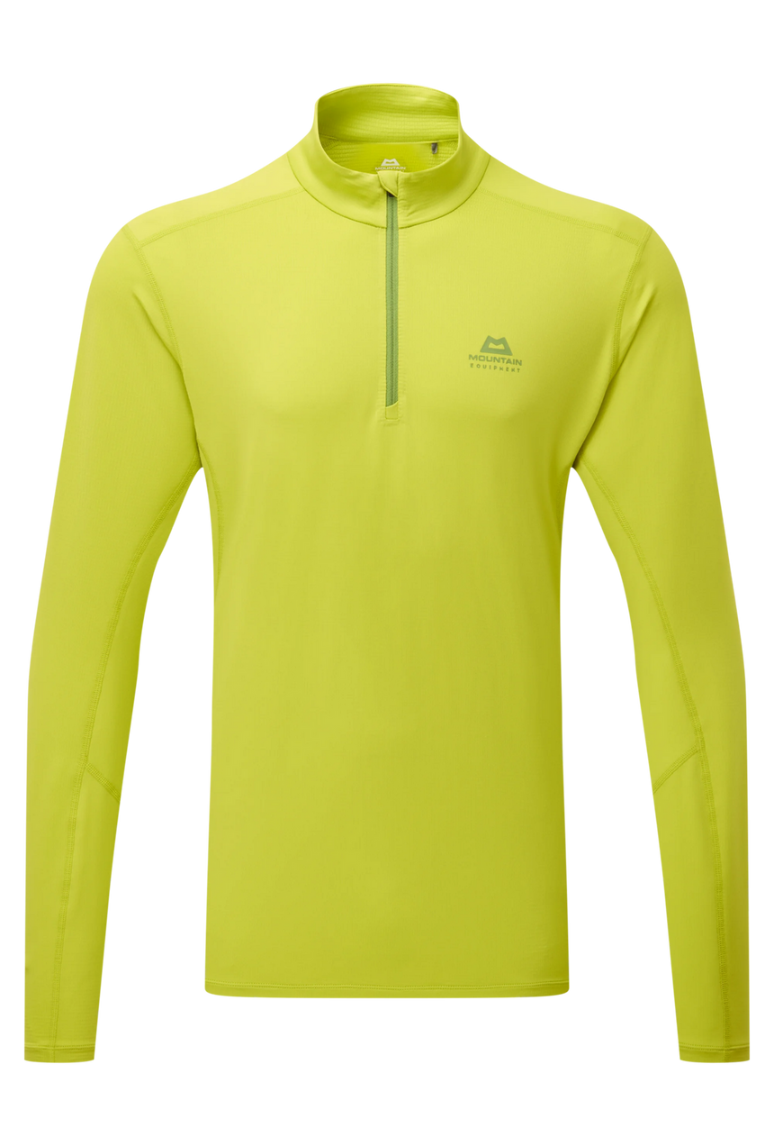 Mountain Equipment Cerrig Men's LS Zip T Outdoor Action Vine Green- Front