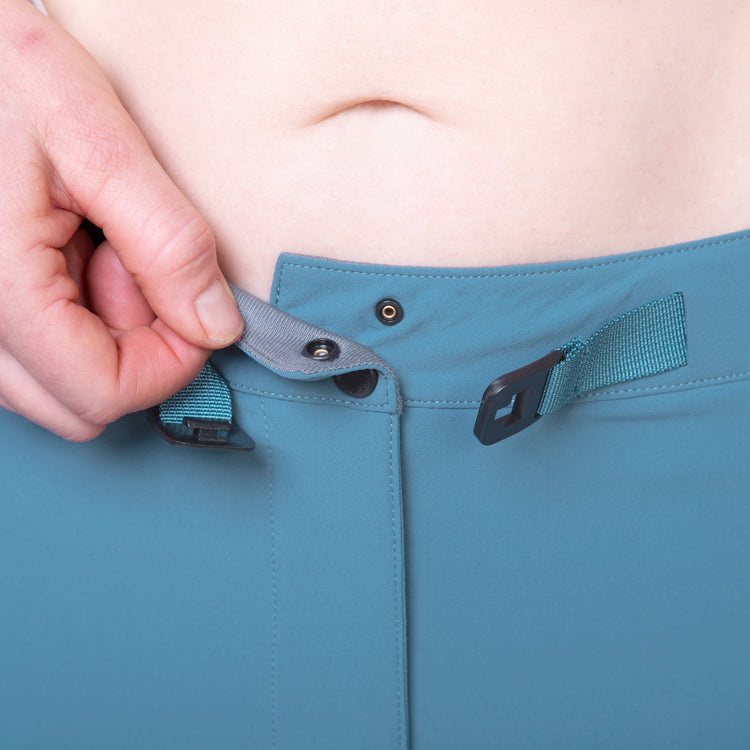 Mountain Equipment Chamois Women's Pant (AC) Outdoor Action IndianTeal/Maj- Double press-stud closure