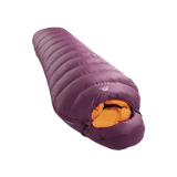 Mountain Equipment Classic Eco 500 Women's Sleeping Bag Outdoor Action Raisin- slanted full length