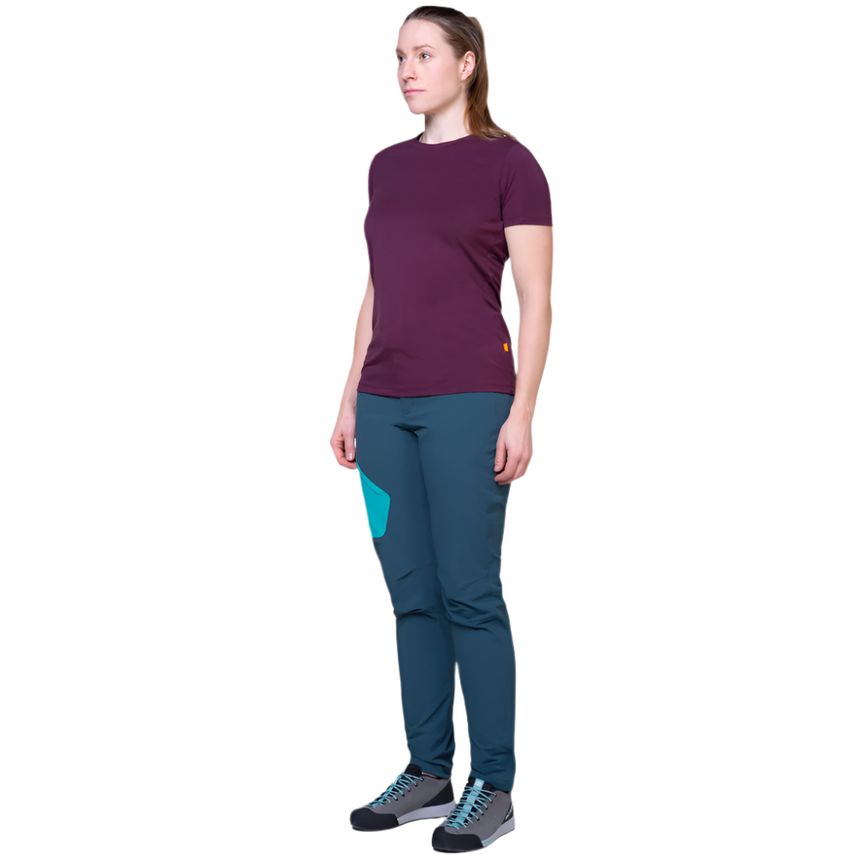 Mountain Equipment Comici Women's Pant (AC) Outdoor Action Majolica/Topaz- Full Length Angle