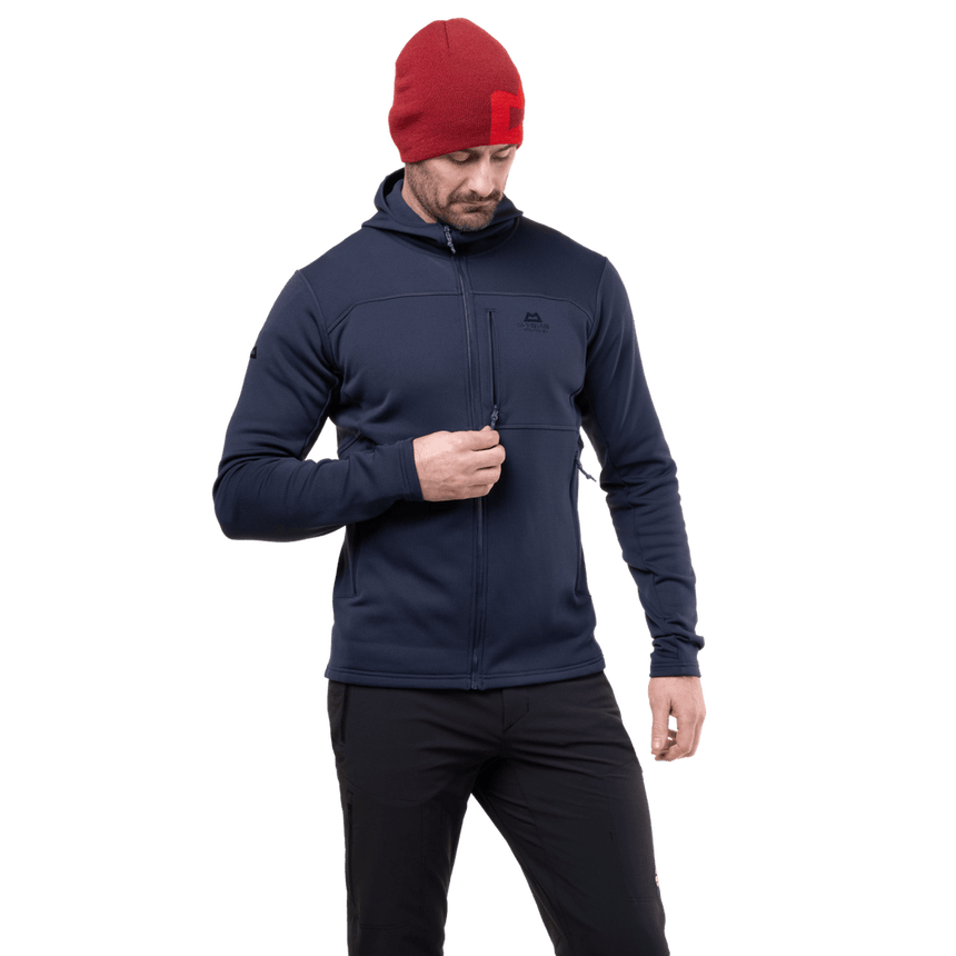 Mountain Equipment Durian Hooded Men's Jacket Outdoor Action Cosmos- Chest Pocket