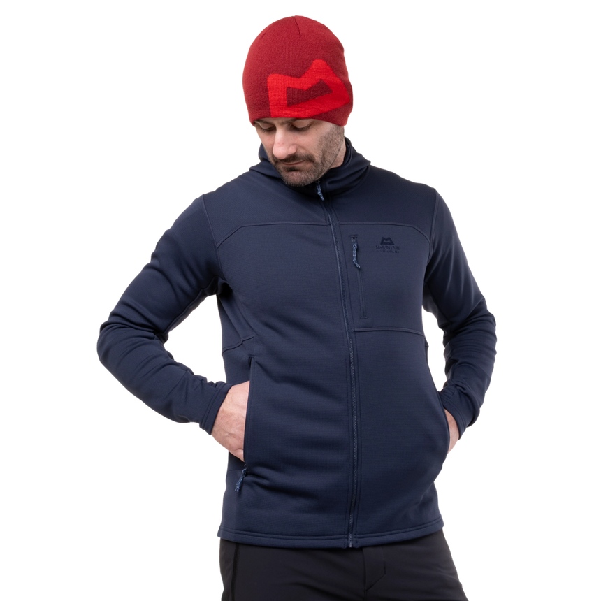 Mountain Equipment Durian Hooded Men's Jacket Outdoor Action Cosmos- Hand Pocket