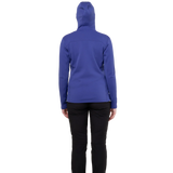 Mountain Equipment Durian Hooded Women's Jacket Outdoor Clematis- Front Fit on Model