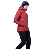 Mountain Equipment Earthrise Hooded Women's Jacket Outdoor Action Rosewood- Hand Pocket