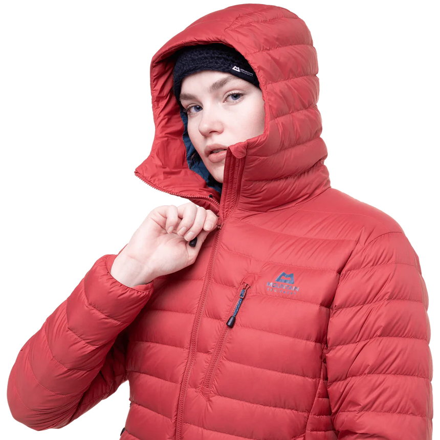 Mountain Equipment Earthrise Hooded Women's Jacket Outdoor Action Rosewood - Hood