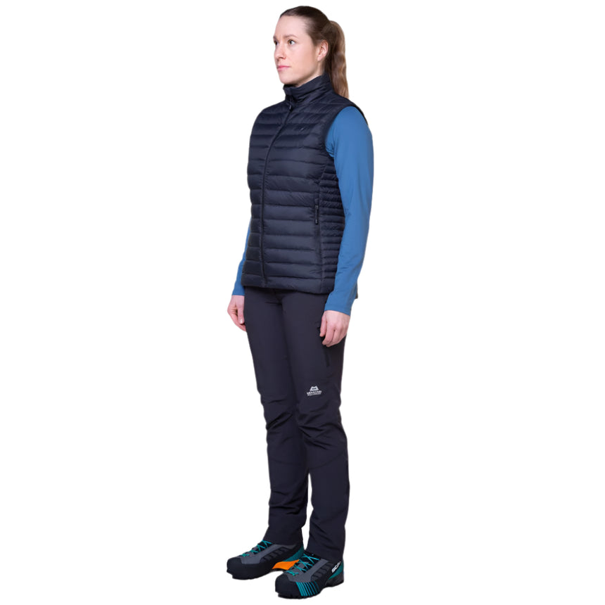 Mountain Equipment Earthrise Women's Vest Outdoor Action Black- Full Length Angle