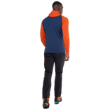 Mountain Equipment Eclipse Hooded Men's Jacket Outdoor Action Medieval/Cardinal- Back Fit on Model