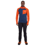 Mountain Equipment Eclipse Hooded Men's Jacket Outdoor Action Medieval/Cardinal- Front Fit on Model