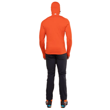 Mountain Equipment Eclipse Hooded Men's Zip T Outdoor Action Magma/Medieval- Back Fit