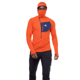 Mountain Equipment Eclipse Hooded Men's Zip T Outdoor Action Magma/Medieval- Face Protection