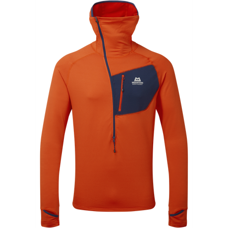 Mountain Equipment Eclipse Hooded Men's Zip T Outdoor Action Magma/Medieval- Front