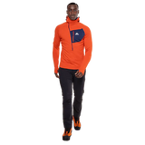 Mountain Equipment Eclipse Hooded Men's Zip T Outdoor Action Magma/Medieval- Front Fit