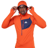 Mountain Equipment Eclipse Hooded Men's Zip T Outdoor Action Magma/Medieval- Hood