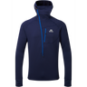 Mountain Equipment Eclipse Hooded Men's Zip T Outdoor Action Medieval Blue- Front