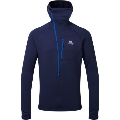 Mountain Equipment Eclipse Hooded Men's Zip T Outdoor Action Medieval Blue- Front