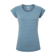 Mountain Equipment Equinox Women's Tee Outdoor Action Bluefin Stripe- Front