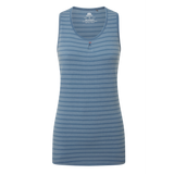 Mountain Equipment Equinox Women's Vest Outdoor Action Bluefin Stripe- Front