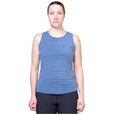 Mountain Equipment Equinox Women's Vest Outdoor Action Bluefin Stripe- Front Fit 