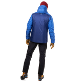 Mountain Equipment Fitzroy Men's Jacket Outdoor Action Admiral/Atlantic- Back fit on Model