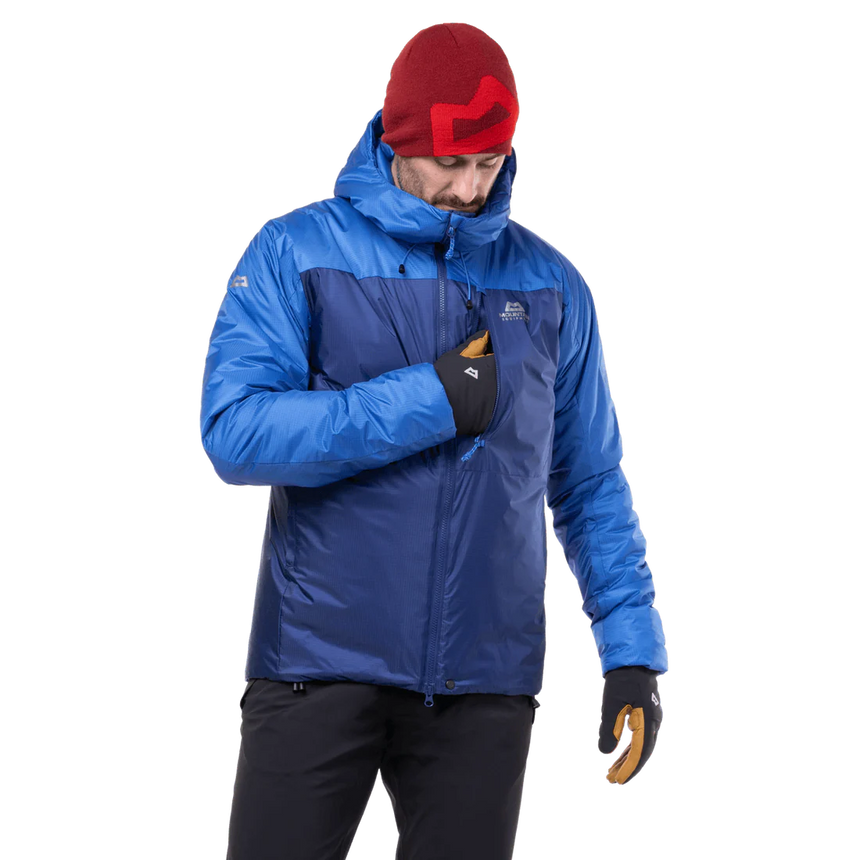 Mountain Equipment Fitzroy Men's Jacket Outdoor Action Admiral/Atlantic- Chest Pocket