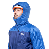 Mountain Equipment Fitzroy Men's Jacket Outdoor Action Admiral/Atlantic- Hood Up