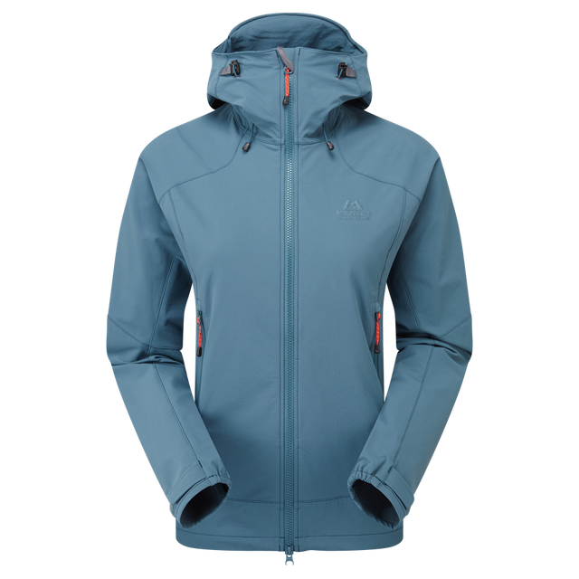 Mountain Equipment Frontier Hooded Women's Jacket Outdoor Action Indian Teal- Front