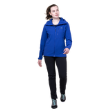 Mountain Equipment Frontier Women's Jacket Outdoor Action Clematis - Full View on Model