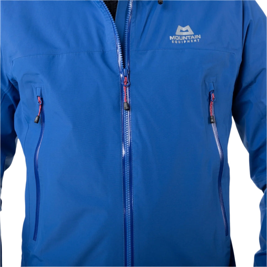 Mountain Equipment Garwhal GORE-TEX Men's Jacket Outdoor Action Lapis Blue- Center Front Zip