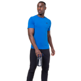 Mountain Equipment Groundup Men's Tee Outdoor Action Atlantic Blue- Crew neck