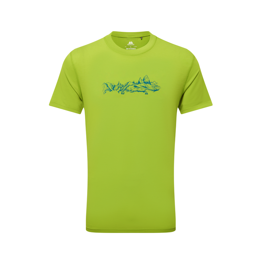 Mountain Equipment Groundup Skyline Men's Tee Outdoor Action Cactus- Front