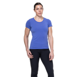 Mountain Equipment Groundup Stripe Women's Tee Outdoor Action Vivid Stripe- Crew neck